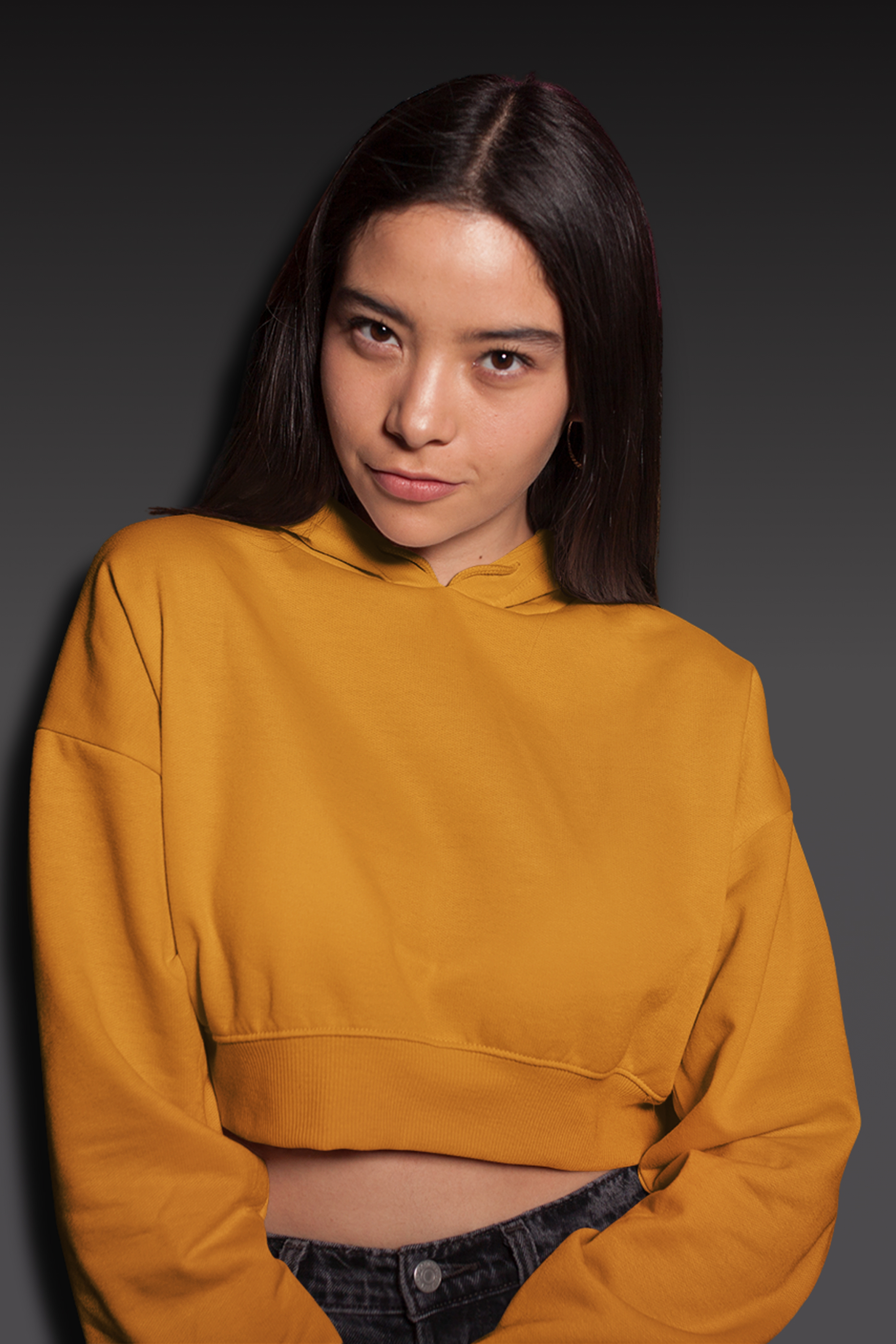 Drift Crop Hoodie : Ochre Beam