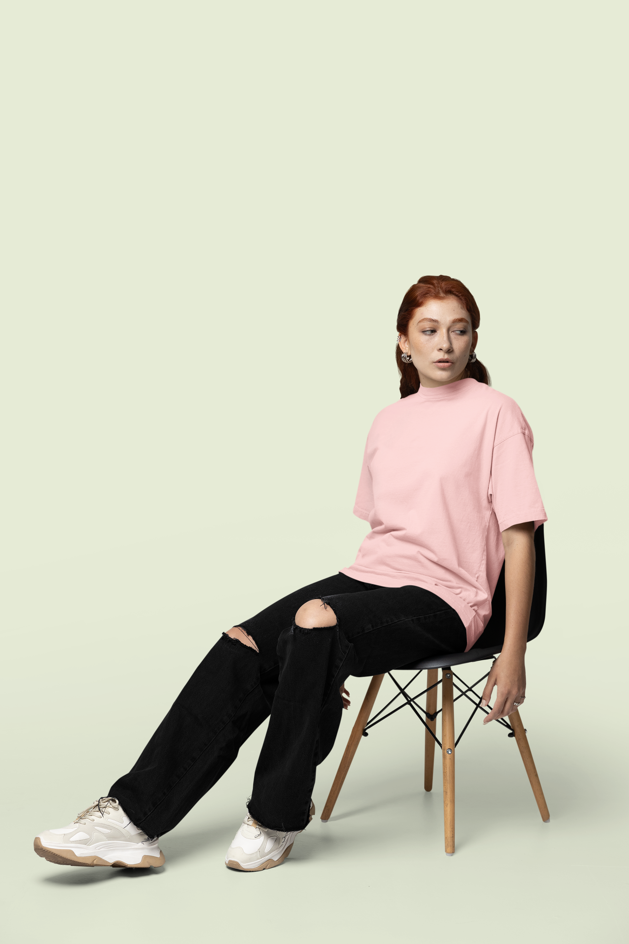 Core Classic Oversized Crew : Petal Dust