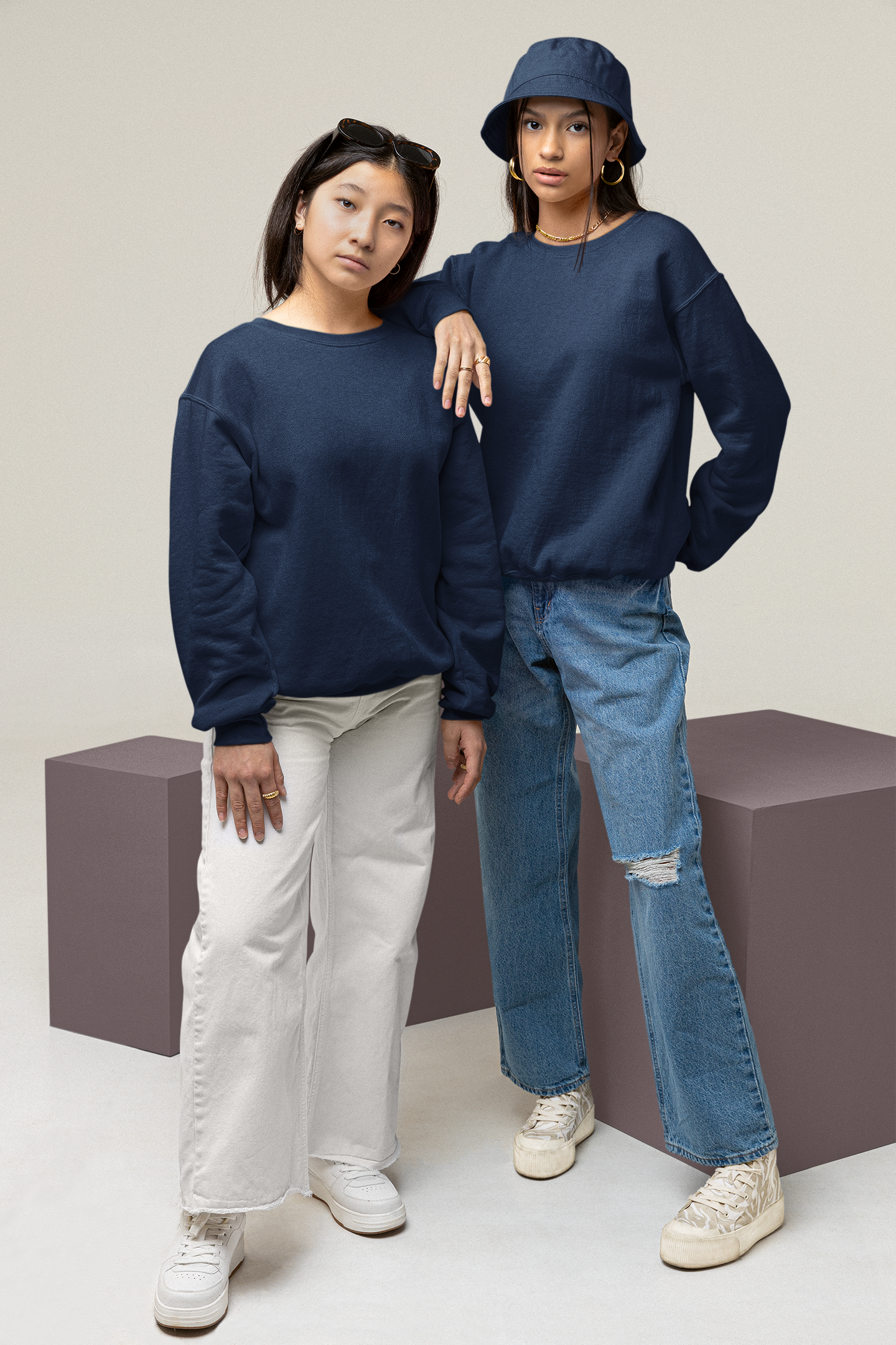 Ultra Heavy Drop Shoulder Crew : Ironblue