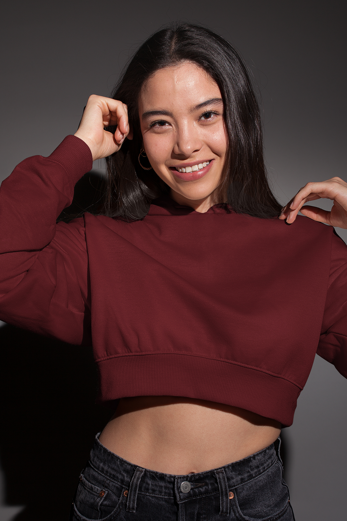 Drift Crop Hoodie : Brick Fade