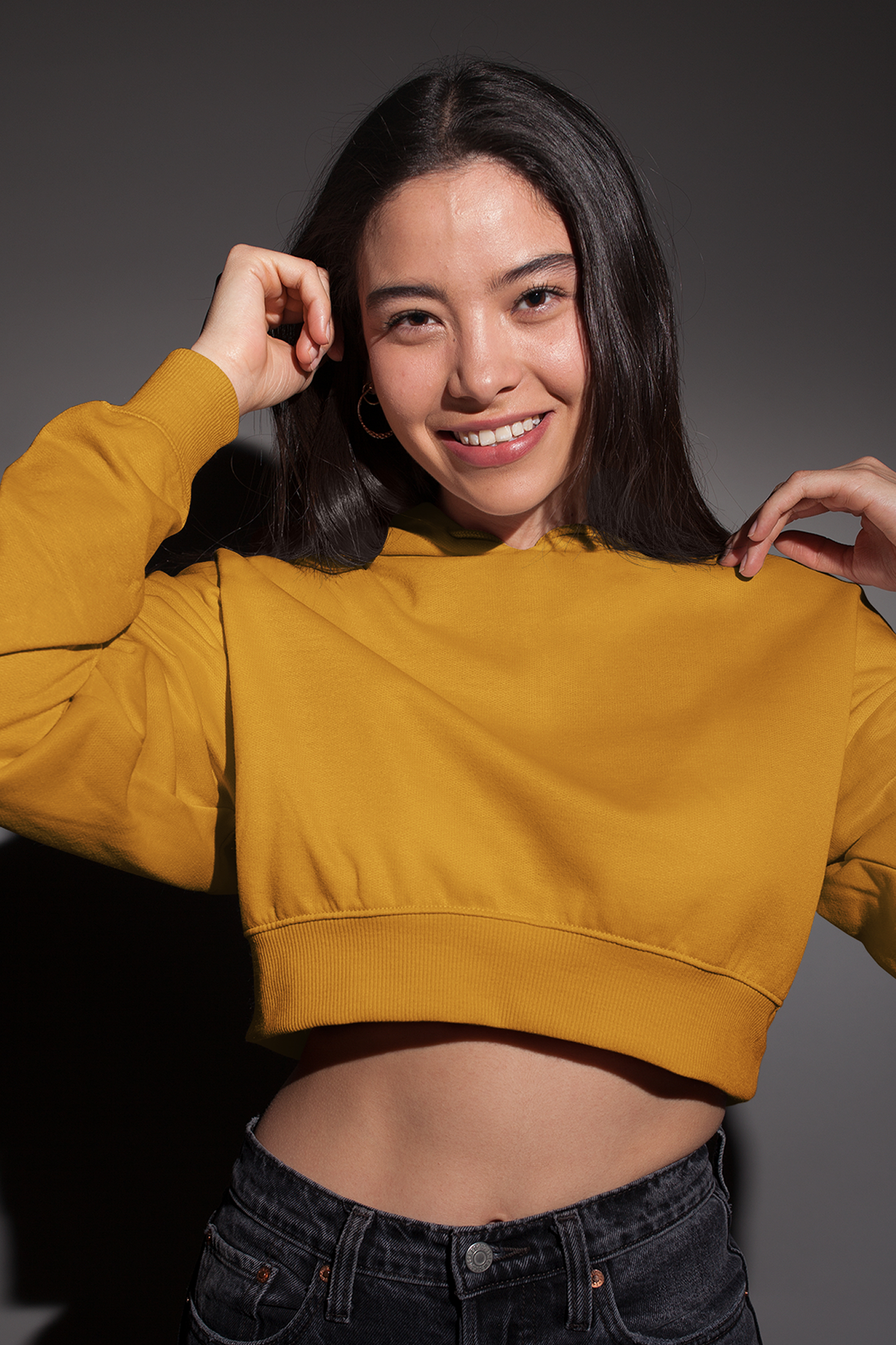 Drift Crop Hoodie : Ochre Beam