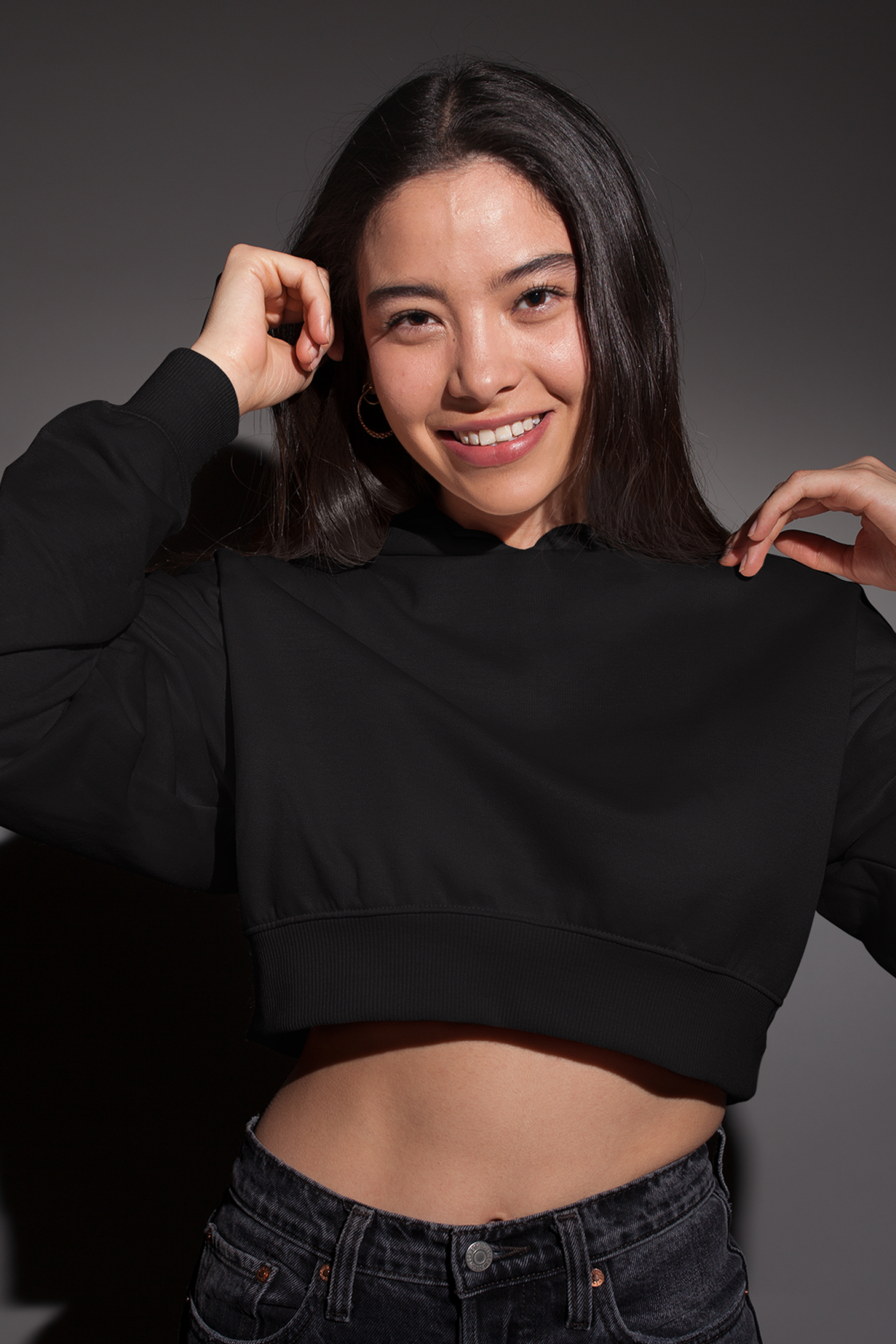 Drift Crop Hoodie : Slate Dusk