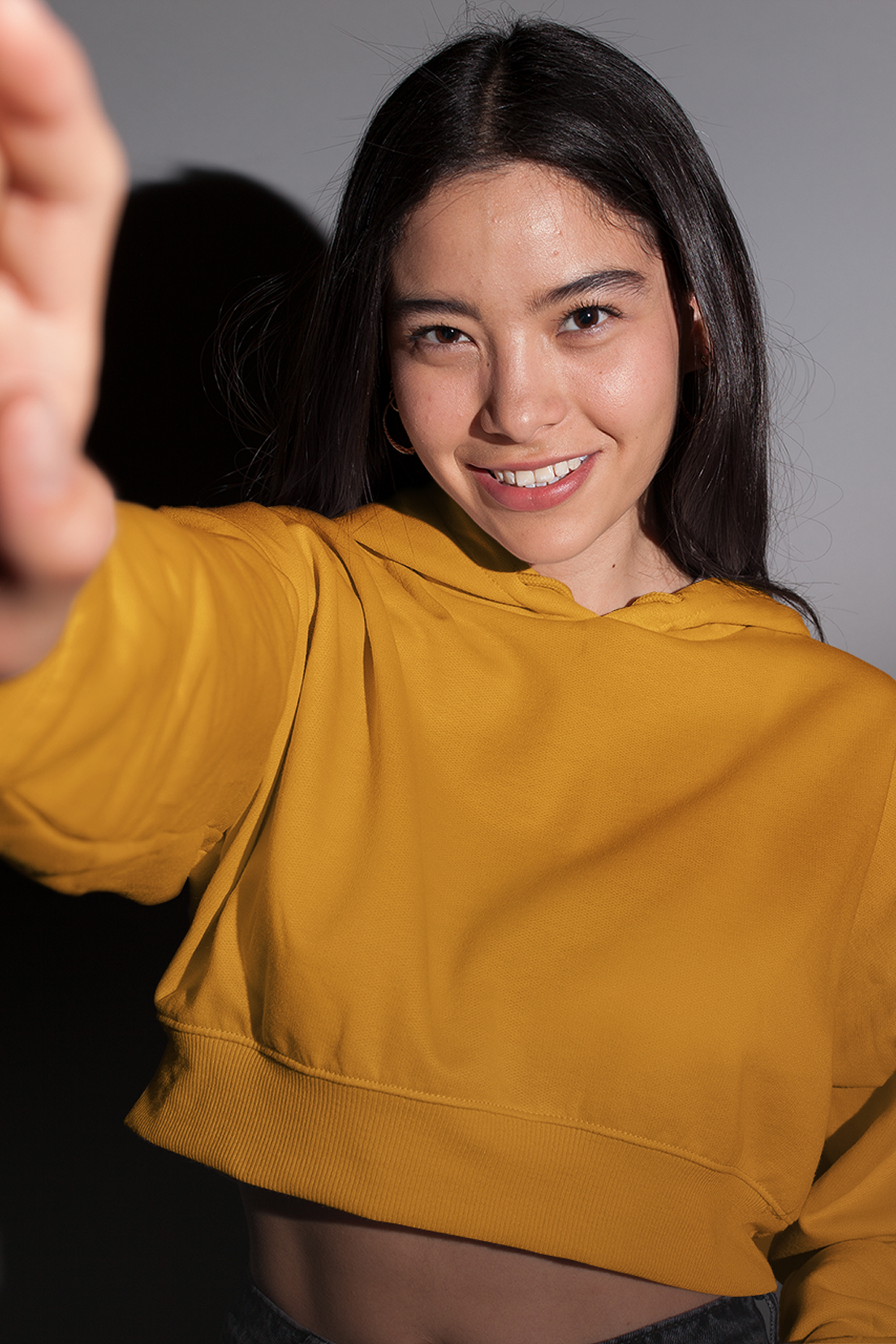 Drift Crop Hoodie : Ochre Beam