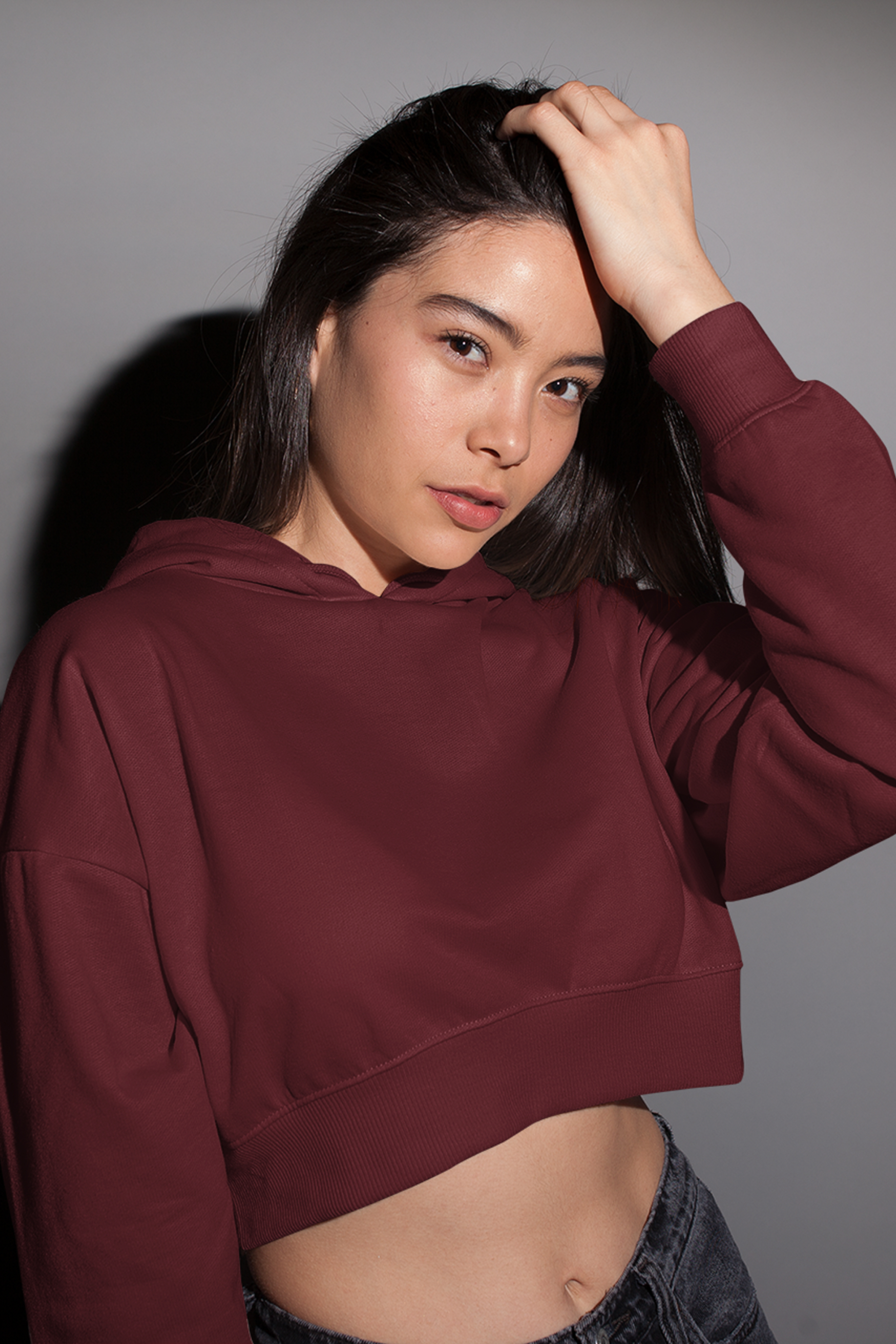 Drift Crop Hoodie : Brick Fade