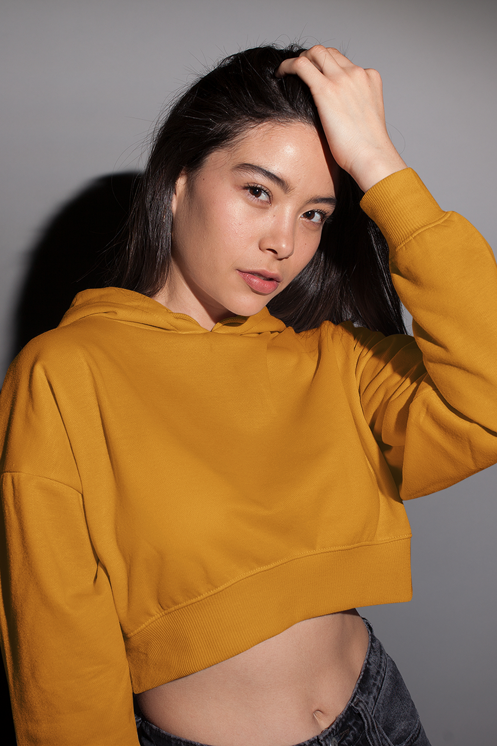 Drift Crop Hoodie : Ochre Beam