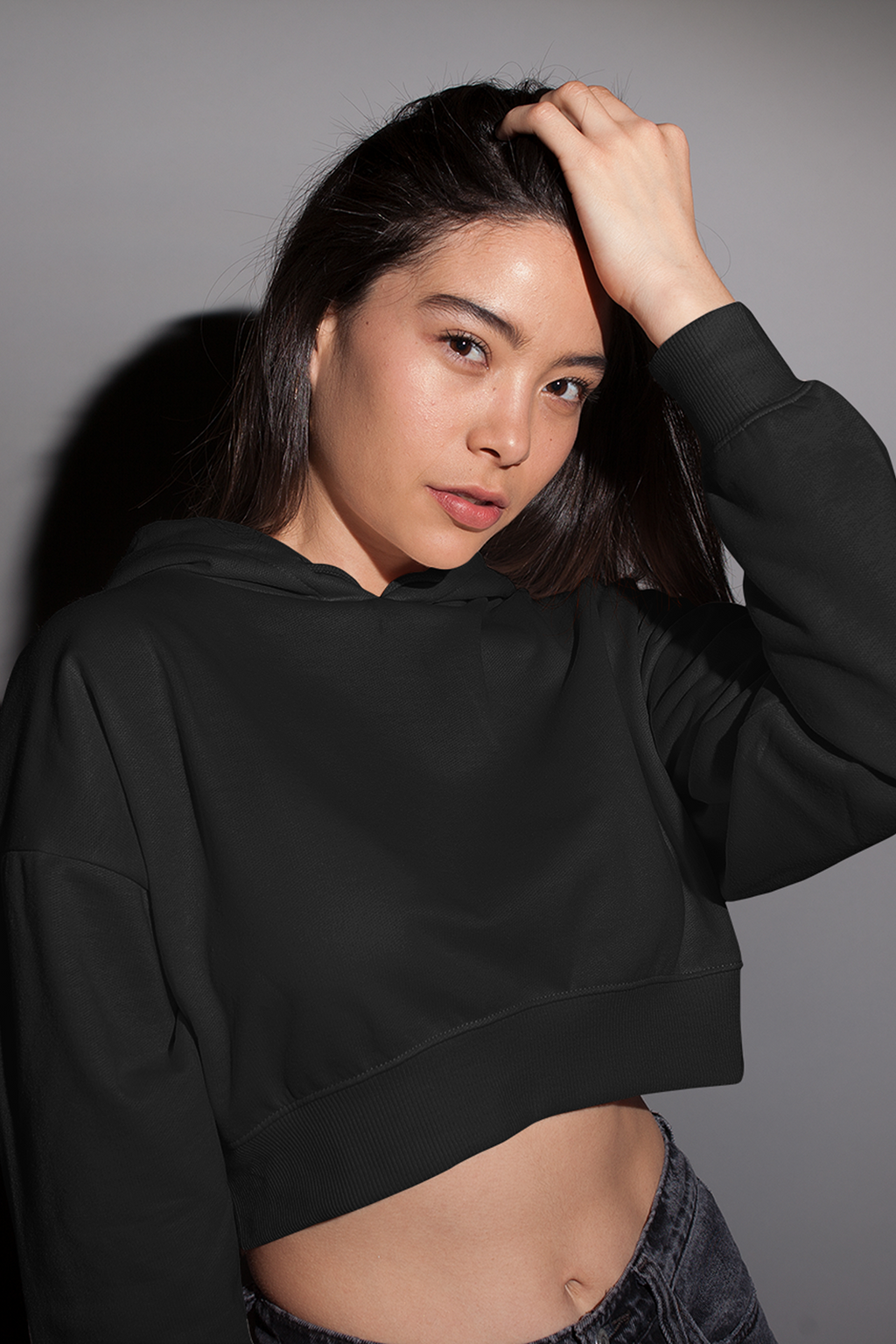 Drift Crop Hoodie : Slate Dusk