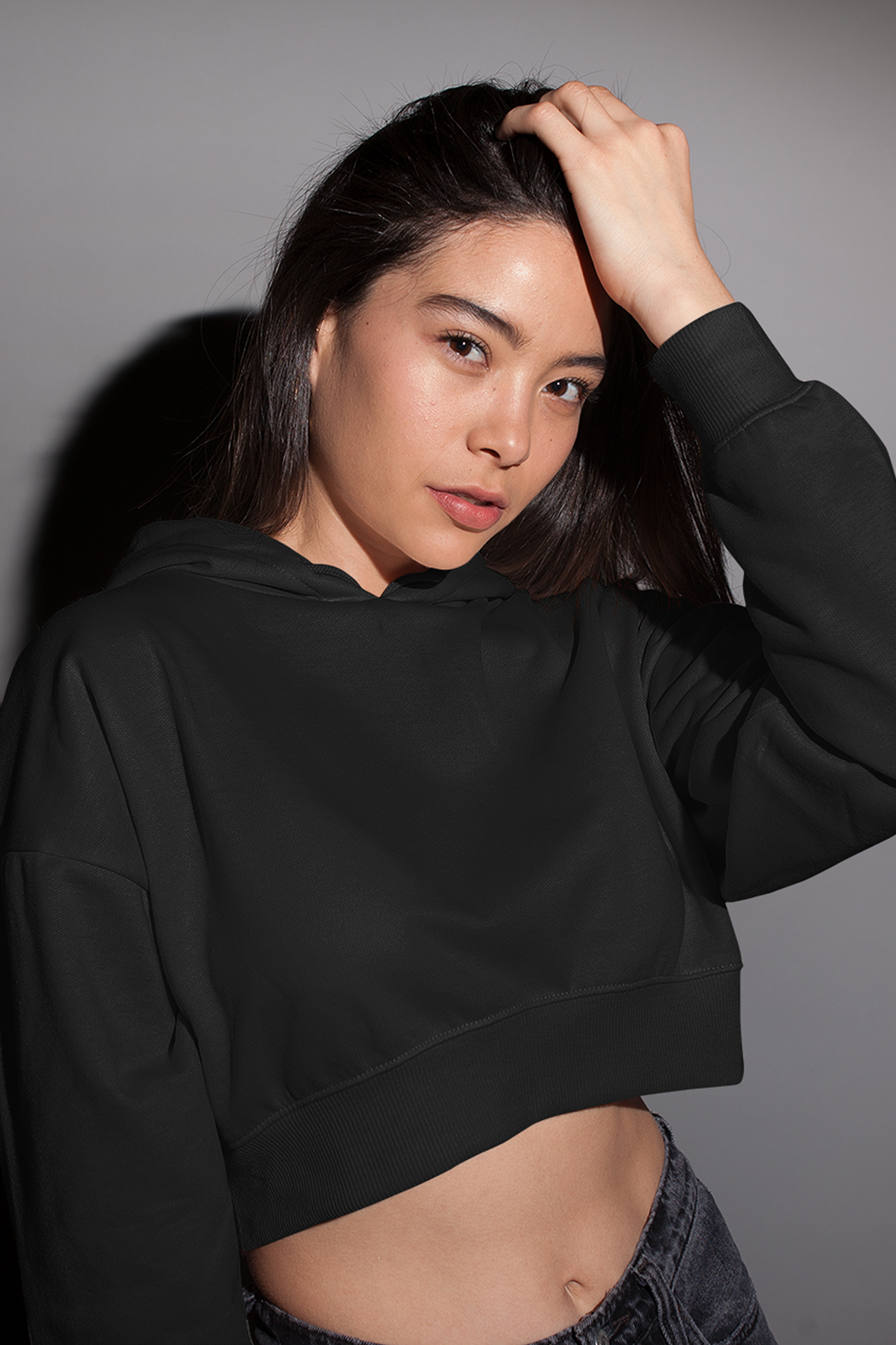 Drift Crop Hoodie : Slate Dusk
