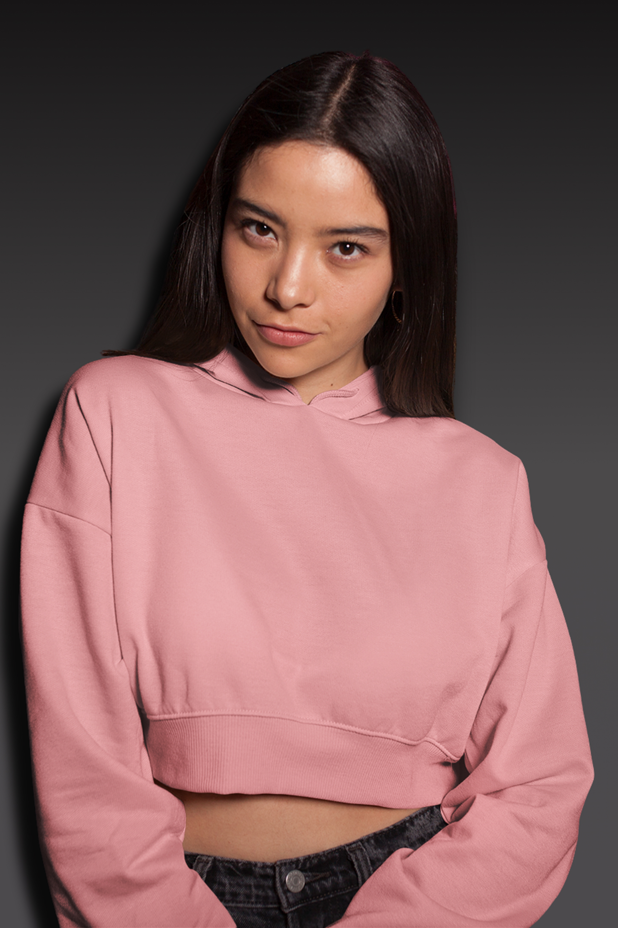 Drift Crop Hoodie : Rose Haze