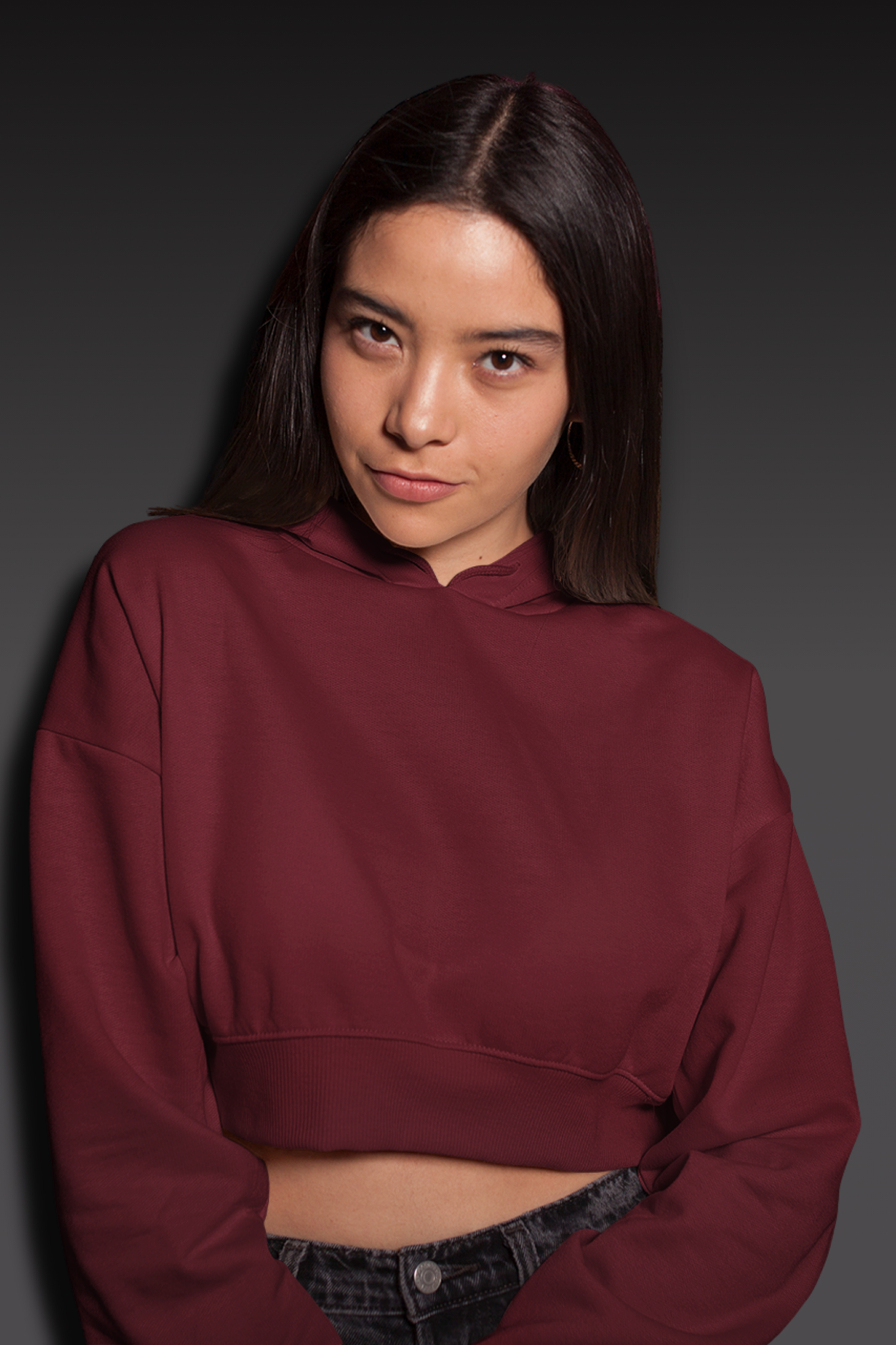 Drift Crop Hoodie : Brick Fade