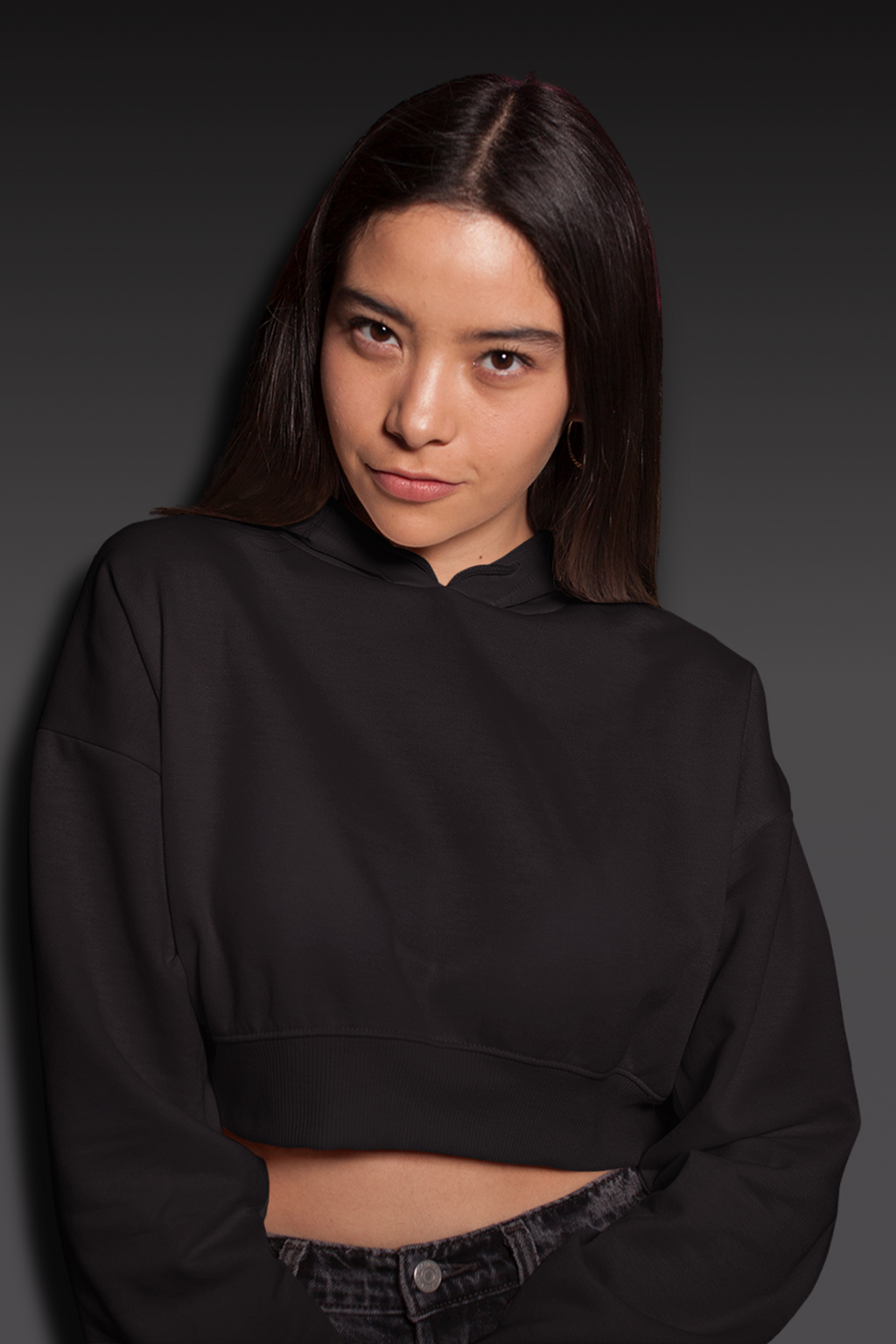 Drift Crop Hoodie : Slate Dusk