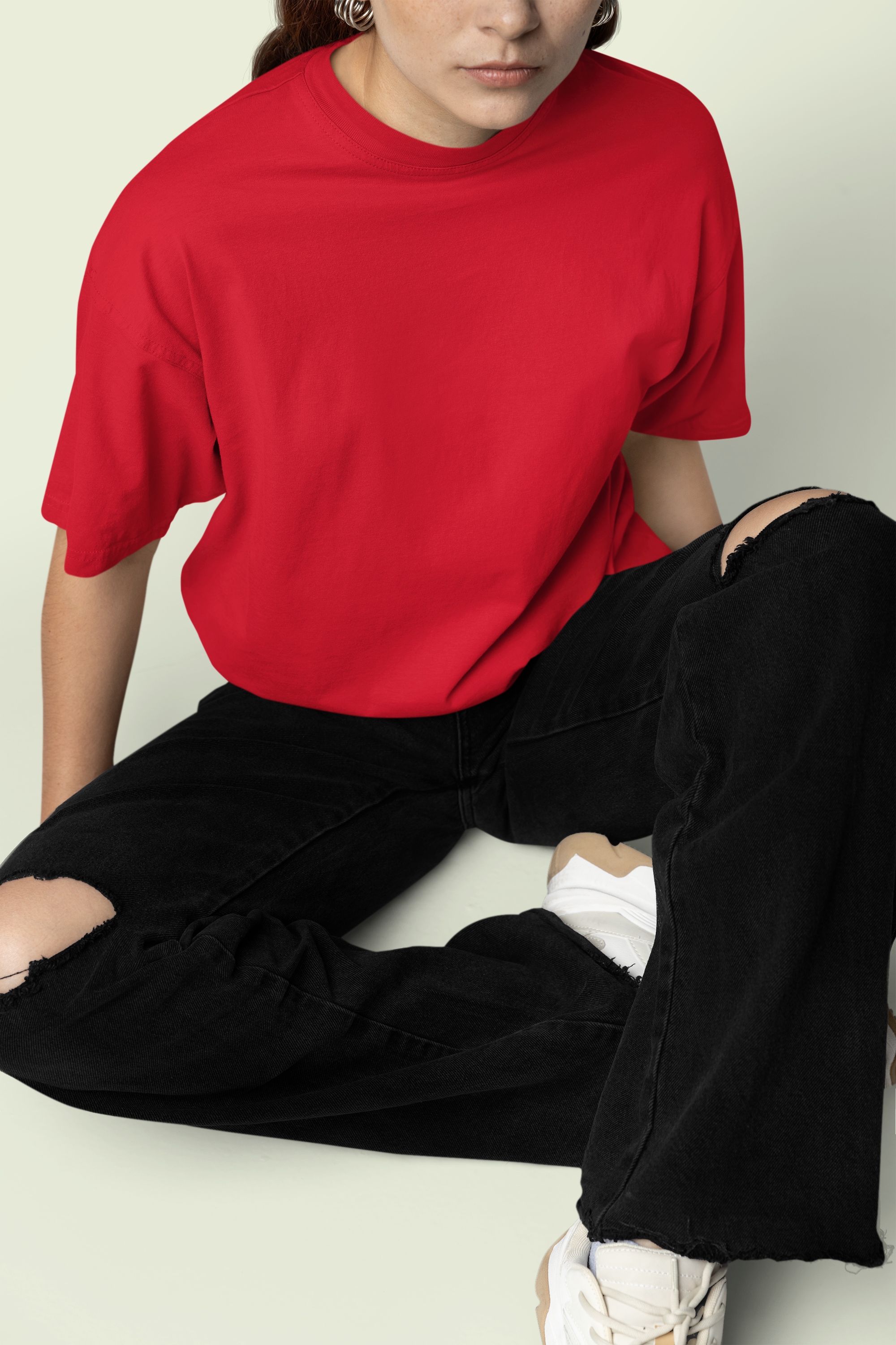 Core Classic Oversized Crew : Crimson Thread