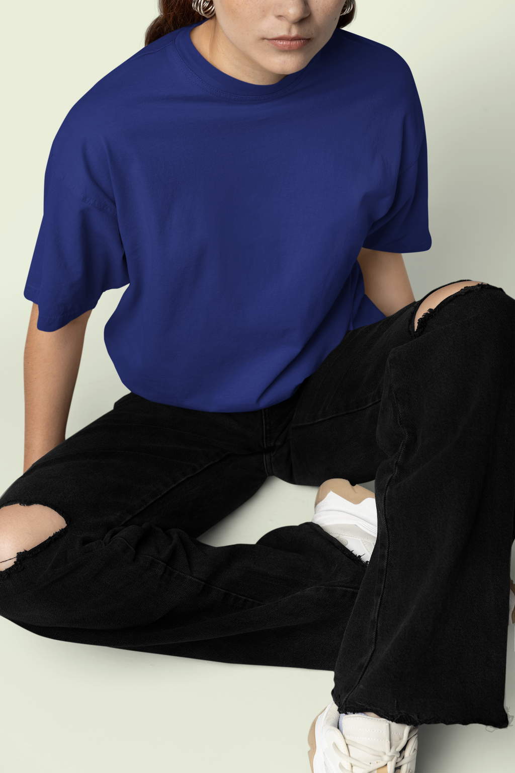 Core Classic Oversized Crew : Cobalt Drift