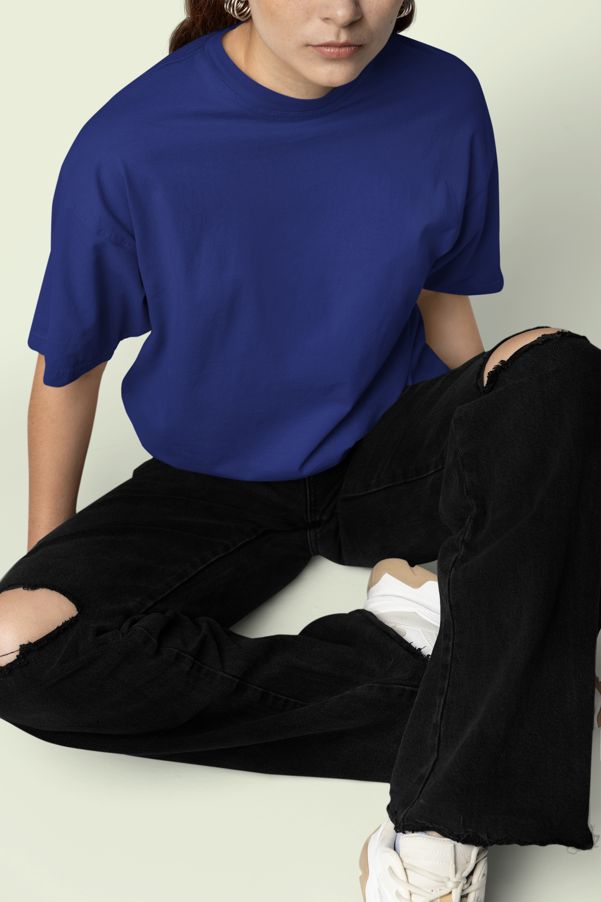 Core Classic Oversized Crew : Cobalt Drift