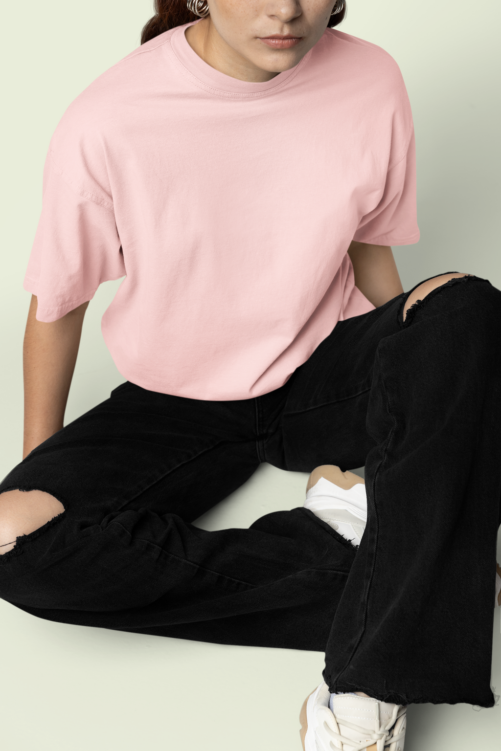 Core Classic Oversized Crew : Petal Dust