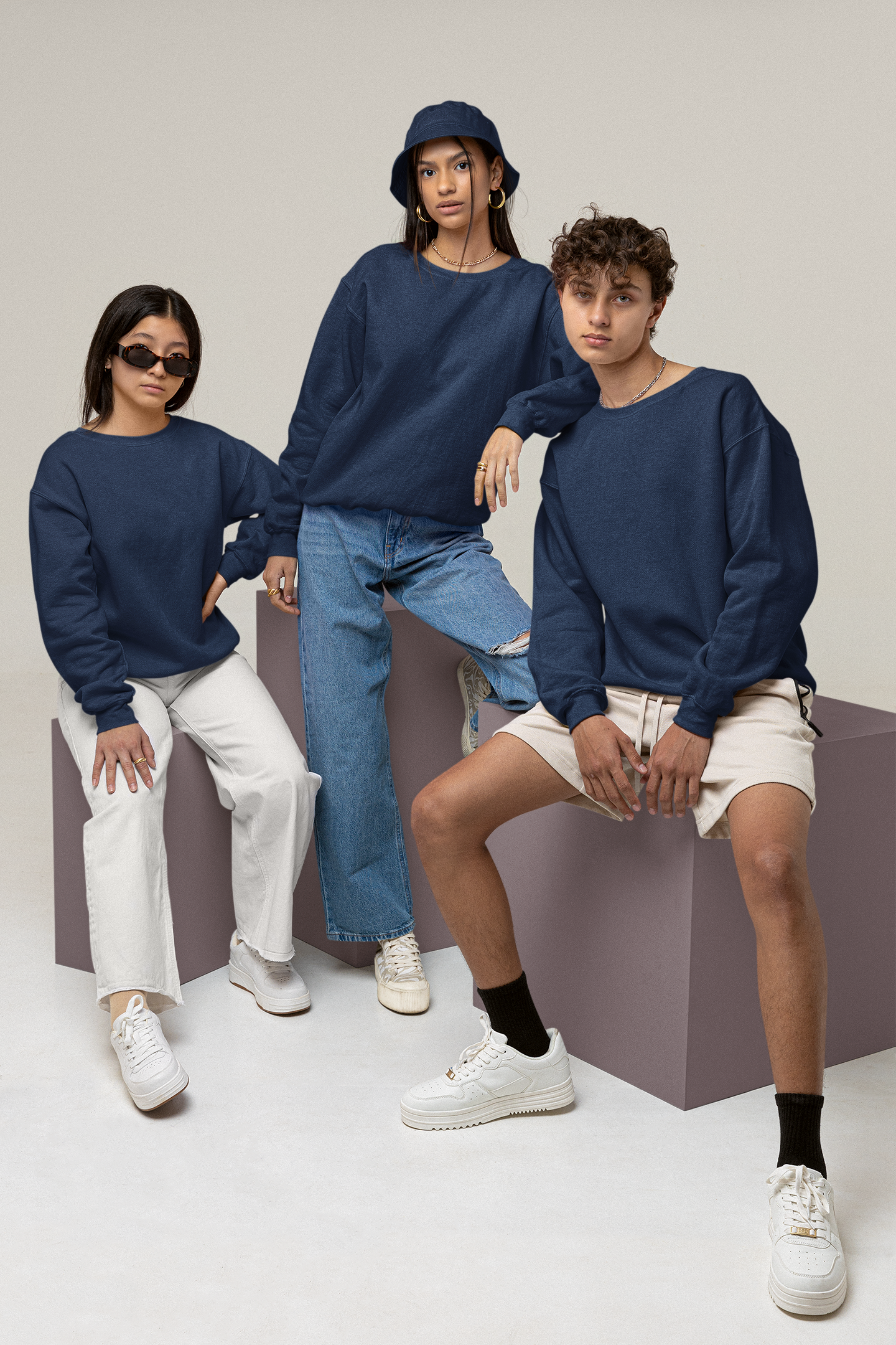 Ultra Heavy Drop Shoulder Crew : Ironblue