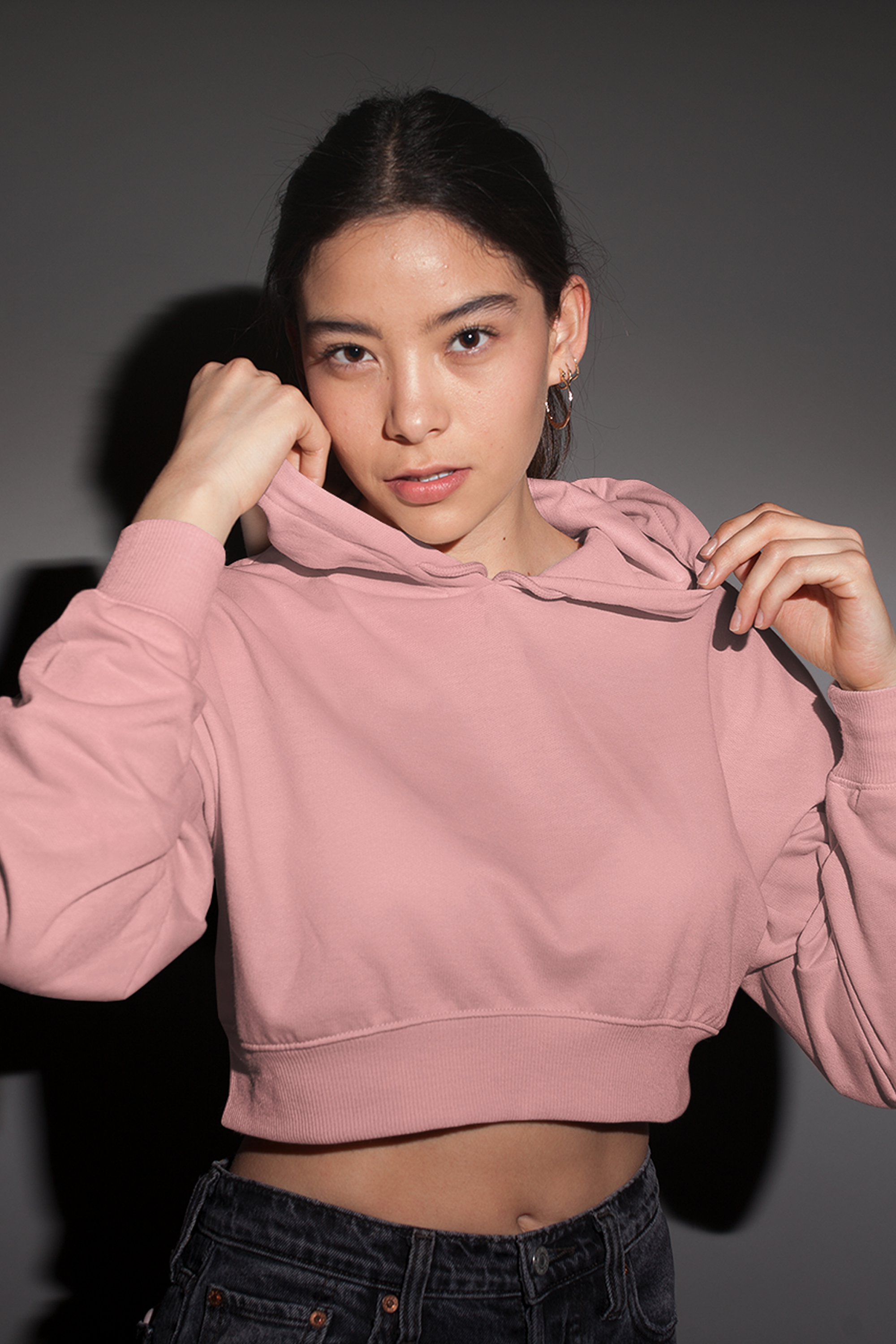 Drift Crop Hoodie : Rose Haze