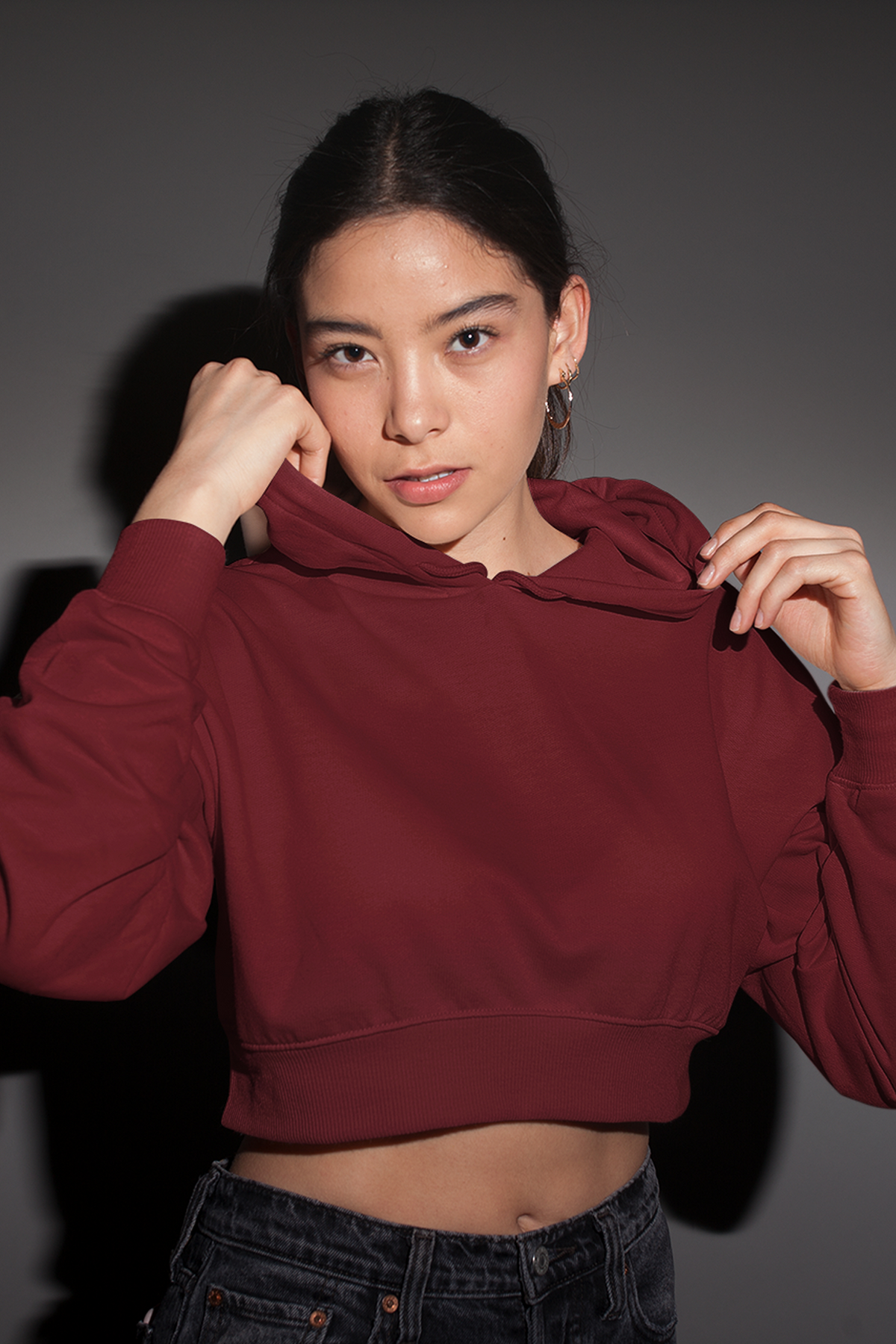 Drift Crop Hoodie : Brick Fade