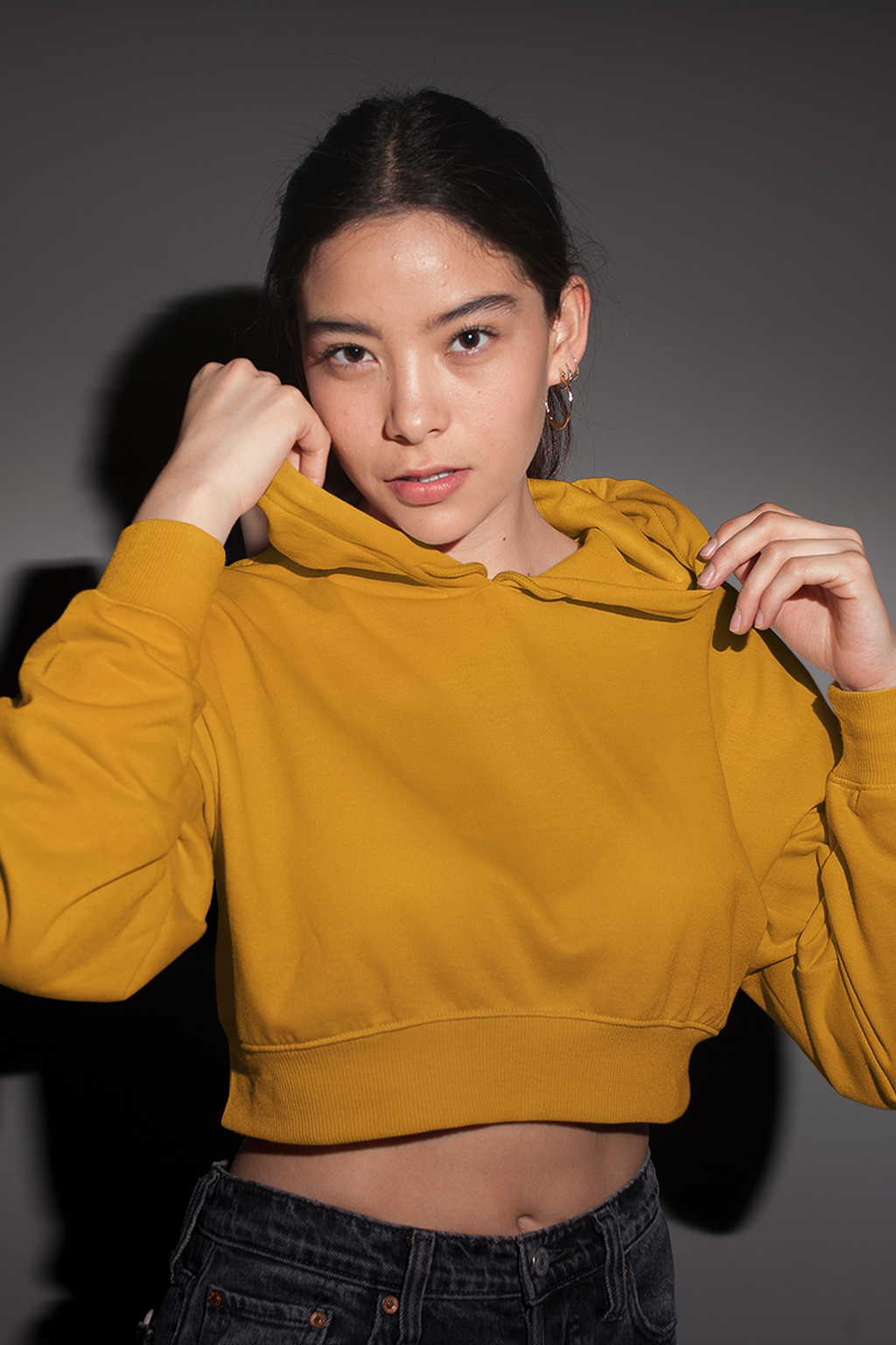 Drift Crop Hoodie : Ochre Beam