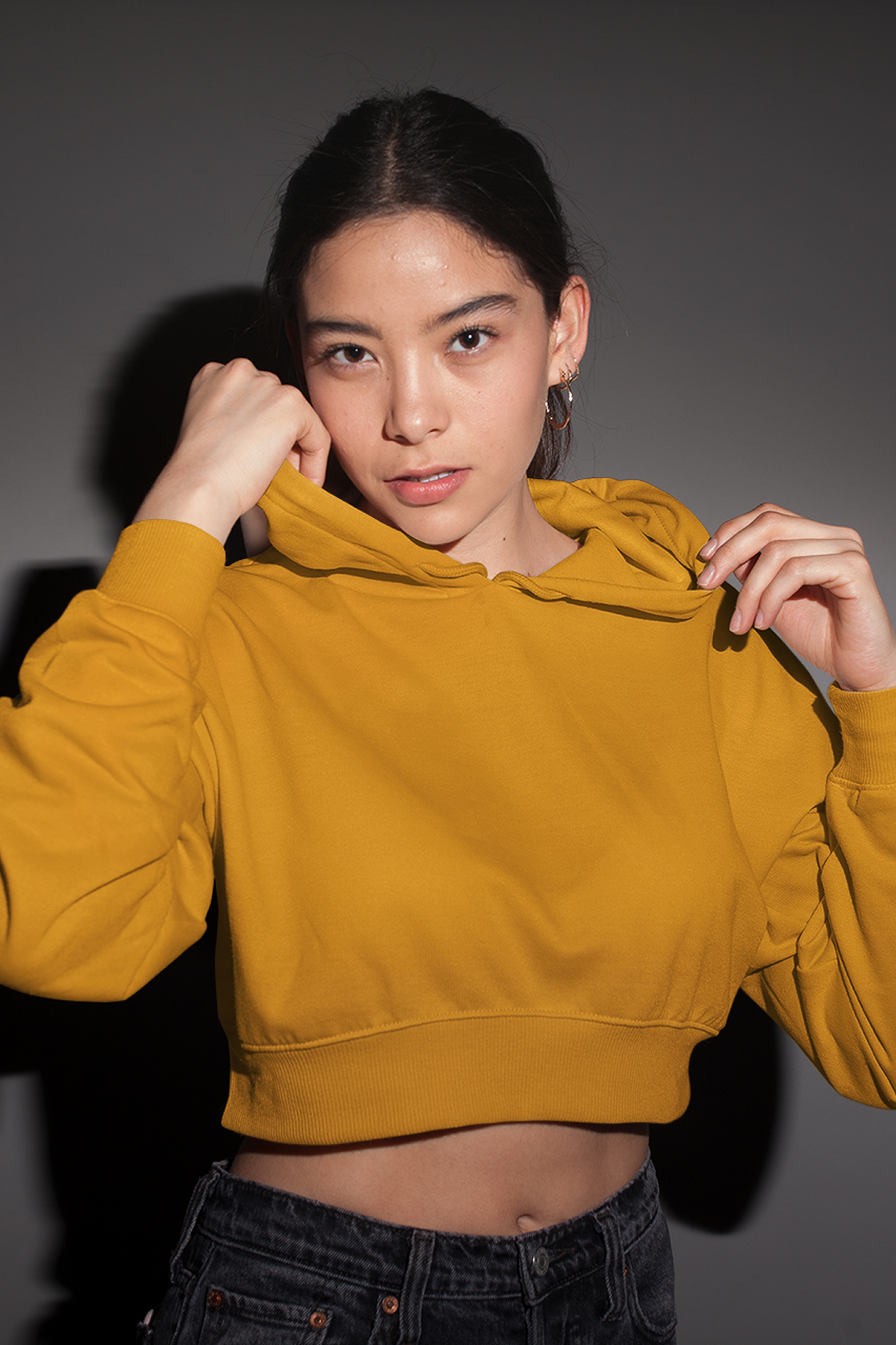 Drift Crop Hoodie : Ochre Beam