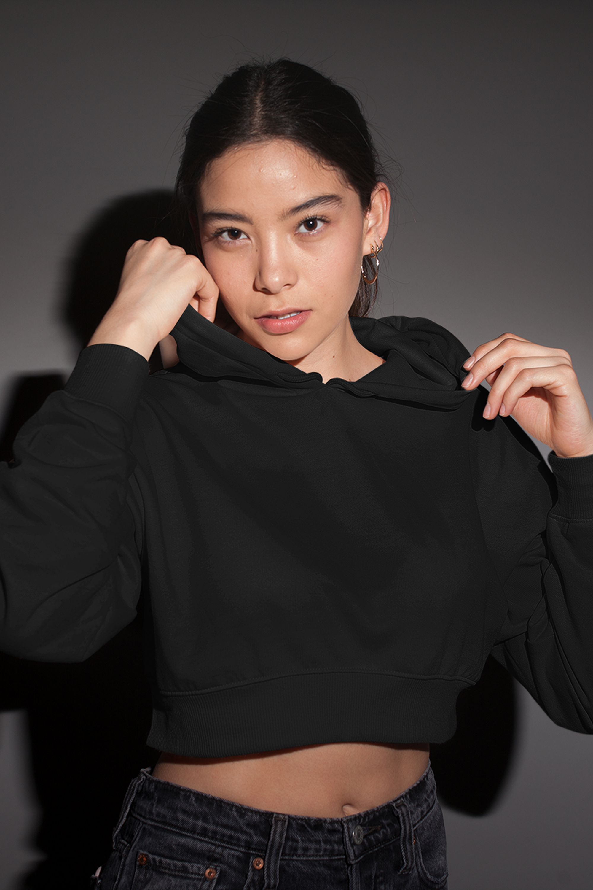 Drift Crop Hoodie : Slate Dusk