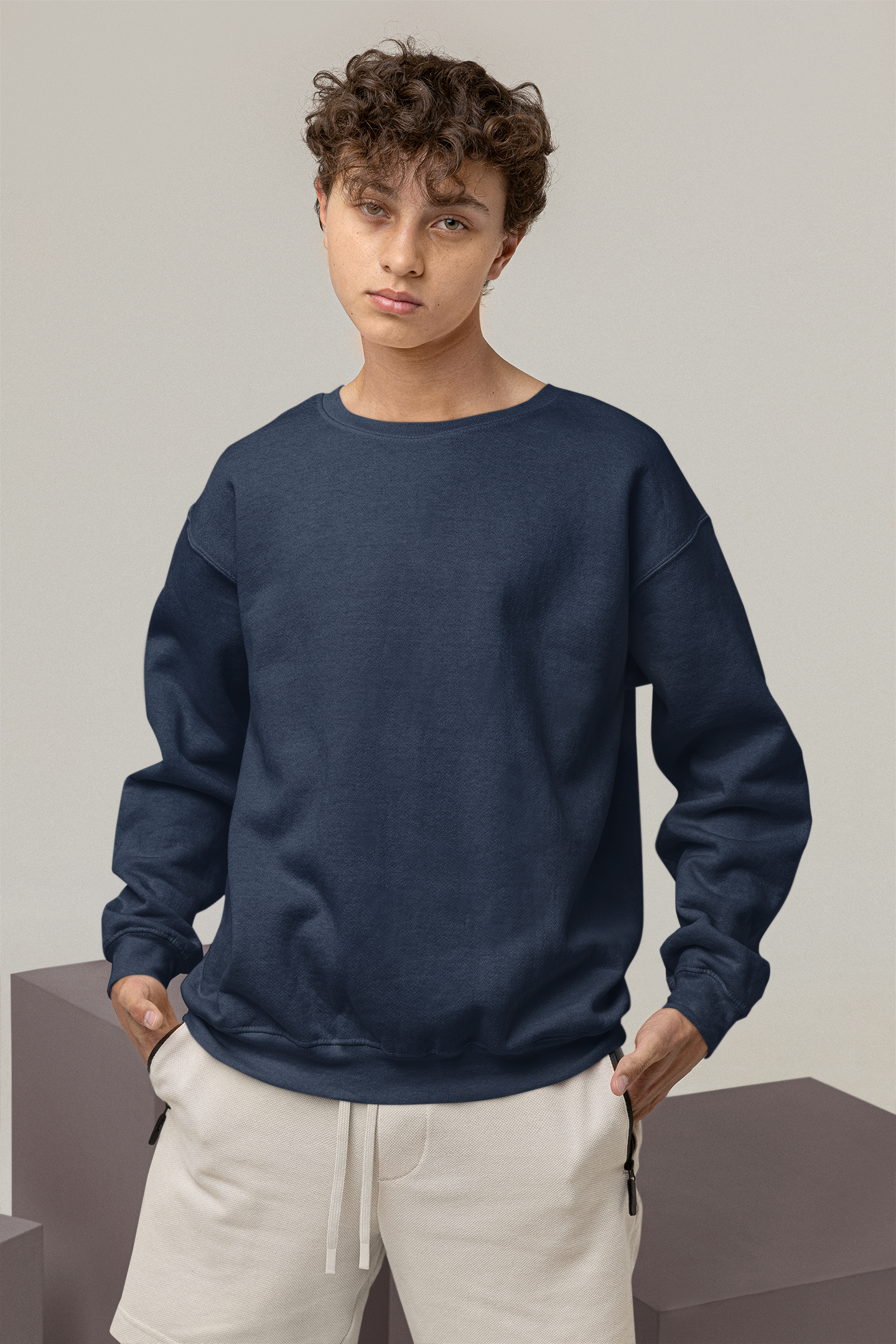 Ultra Heavy Drop Shoulder Crew : Ironblue