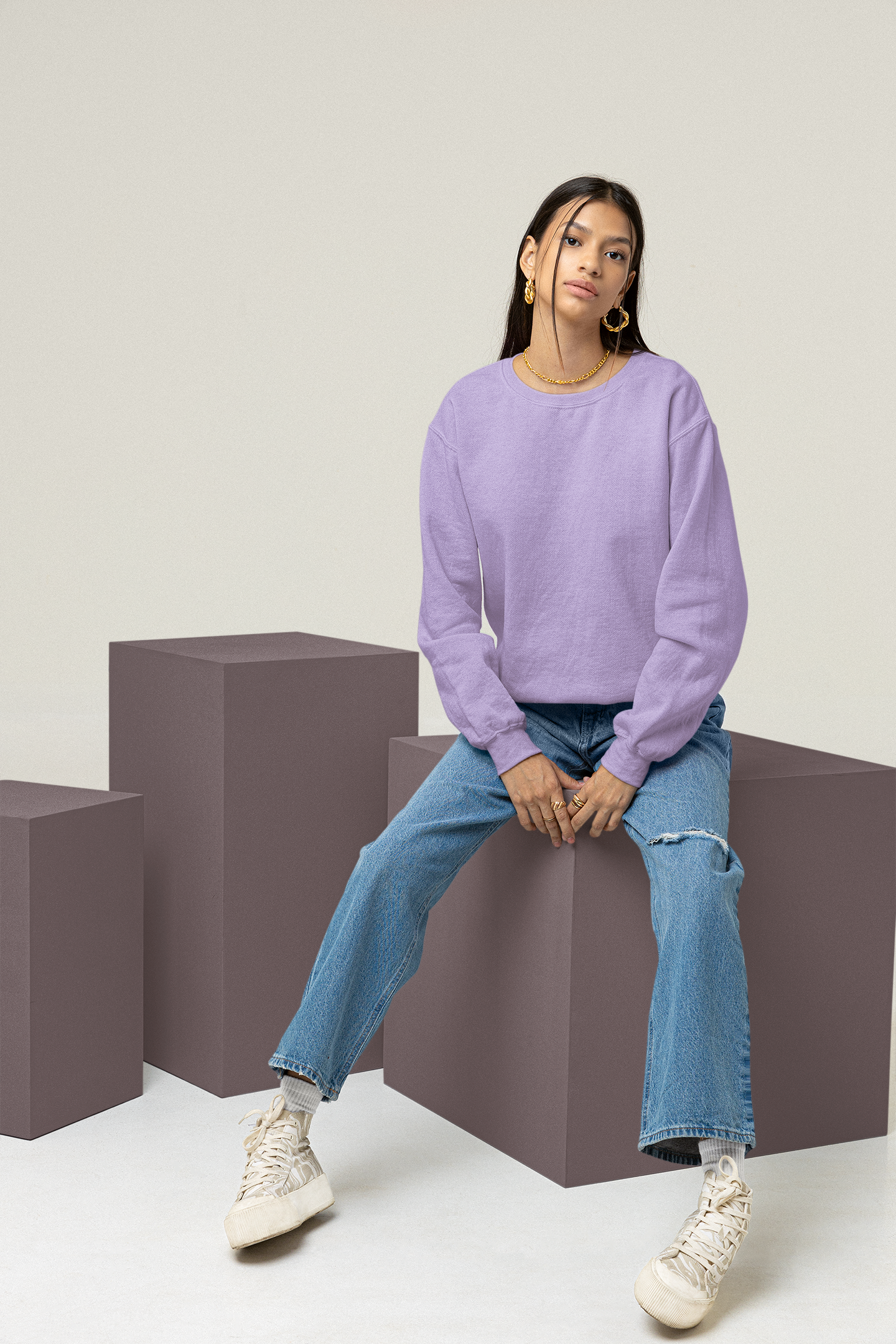 Ultra Heavy Drop Shoulder Crew : Ashlilac
