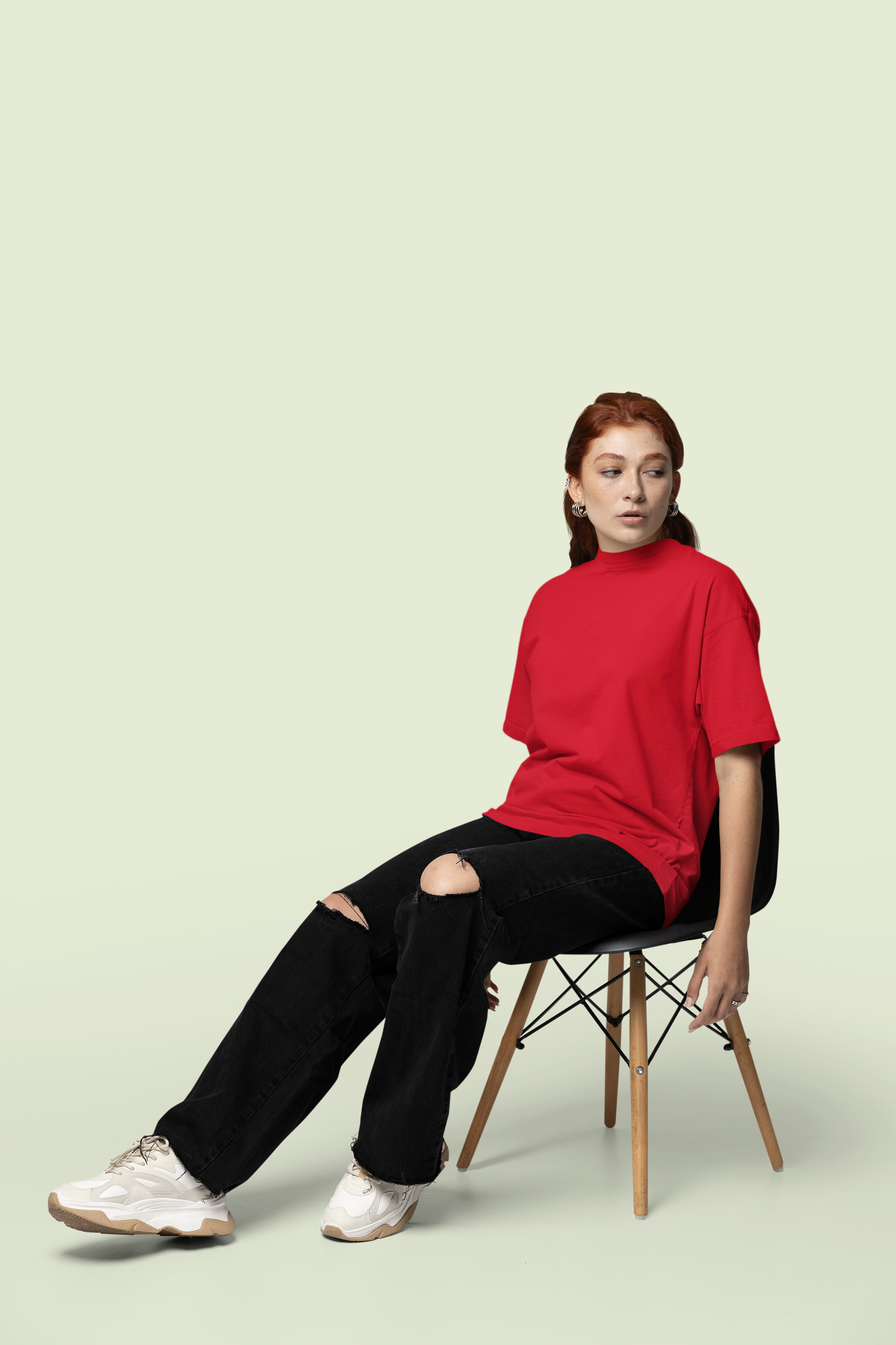 Core Classic Oversized Crew : Crimson Thread