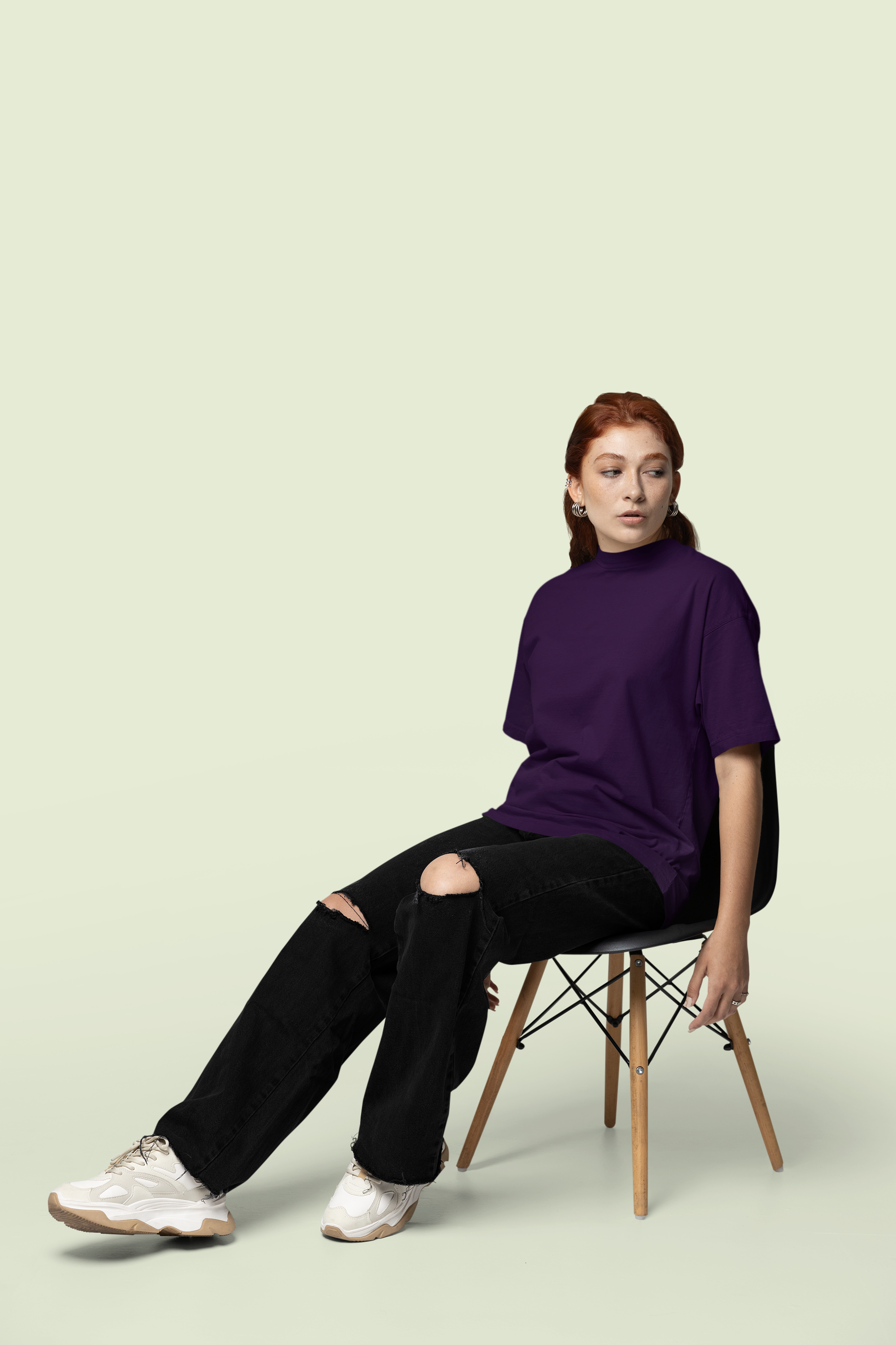 Core Classic Oversized Crew : Duskwine