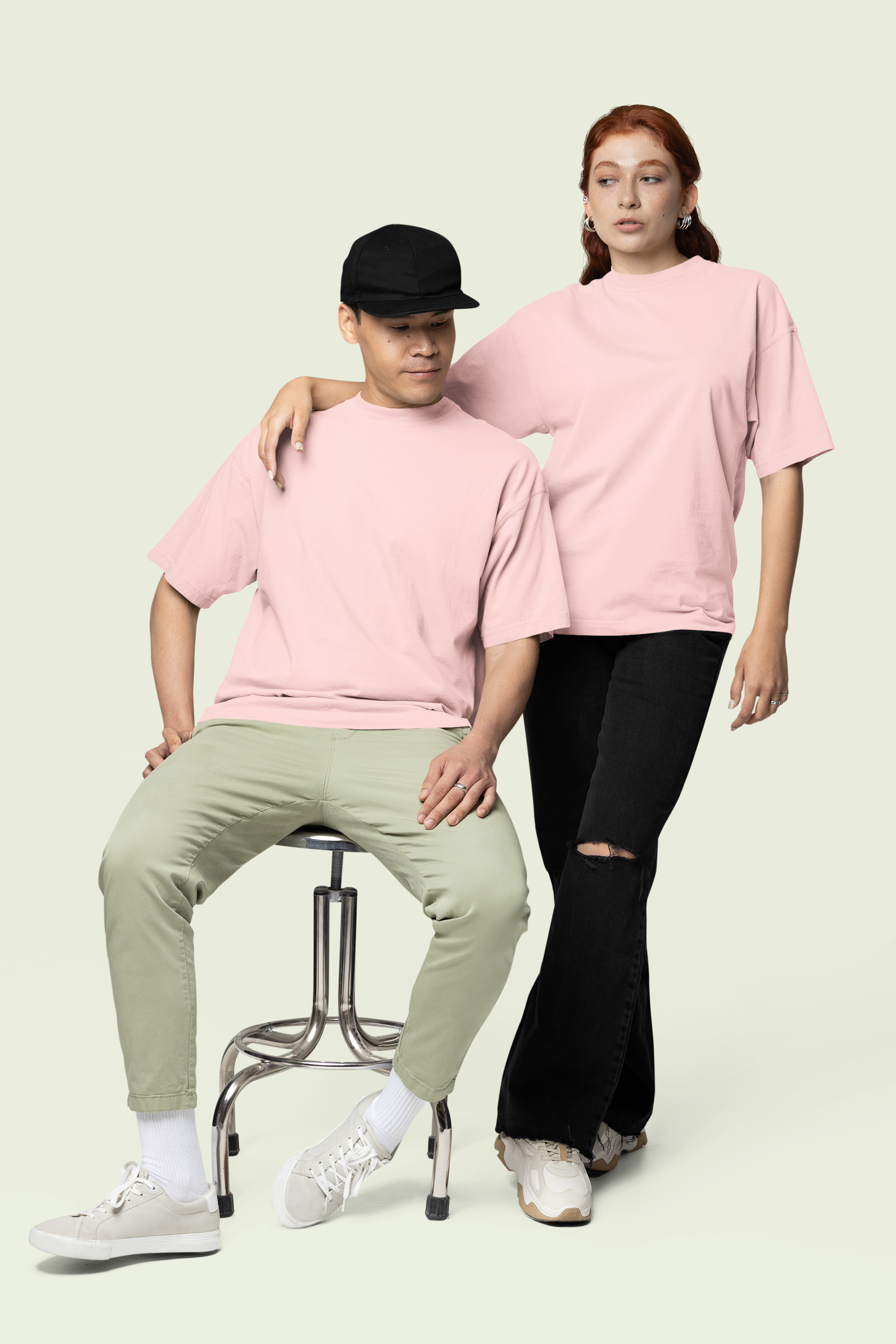 Core Classic Oversized Crew : Petal Dust