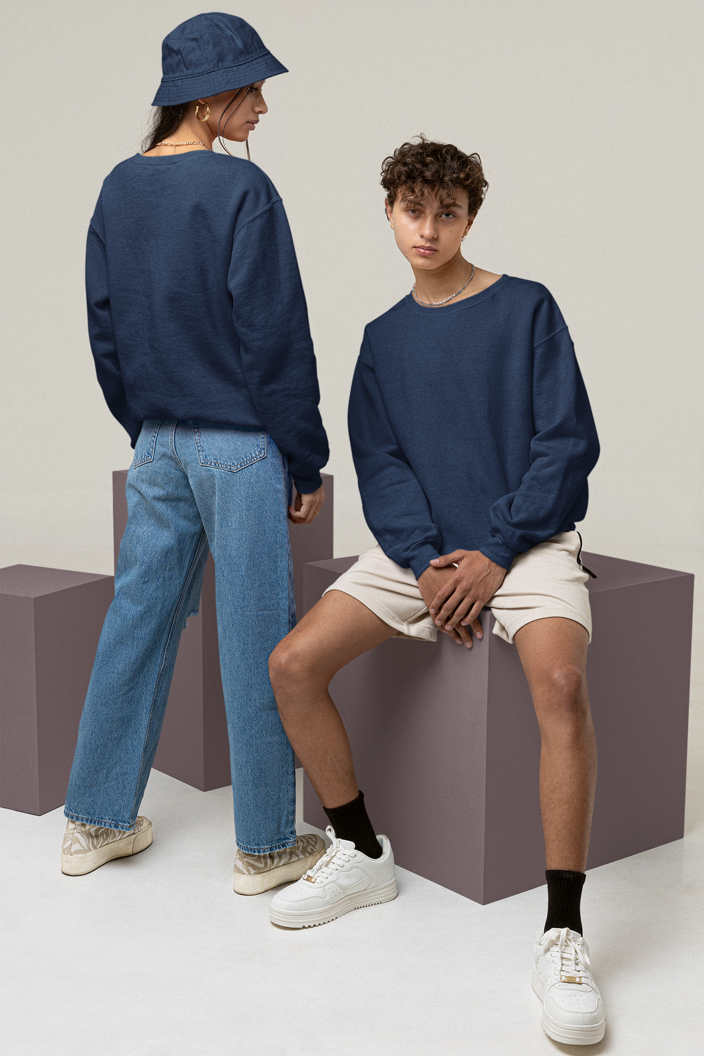 Ultra Heavy Drop Shoulder Crew : Ironblue