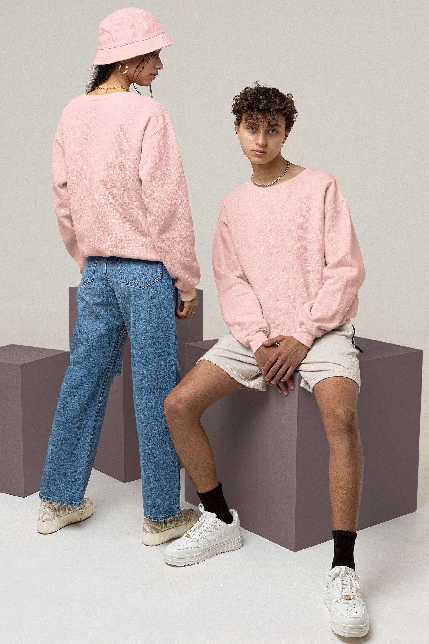 Ultra Heavy Drop Shoulder Crew : Dustrose