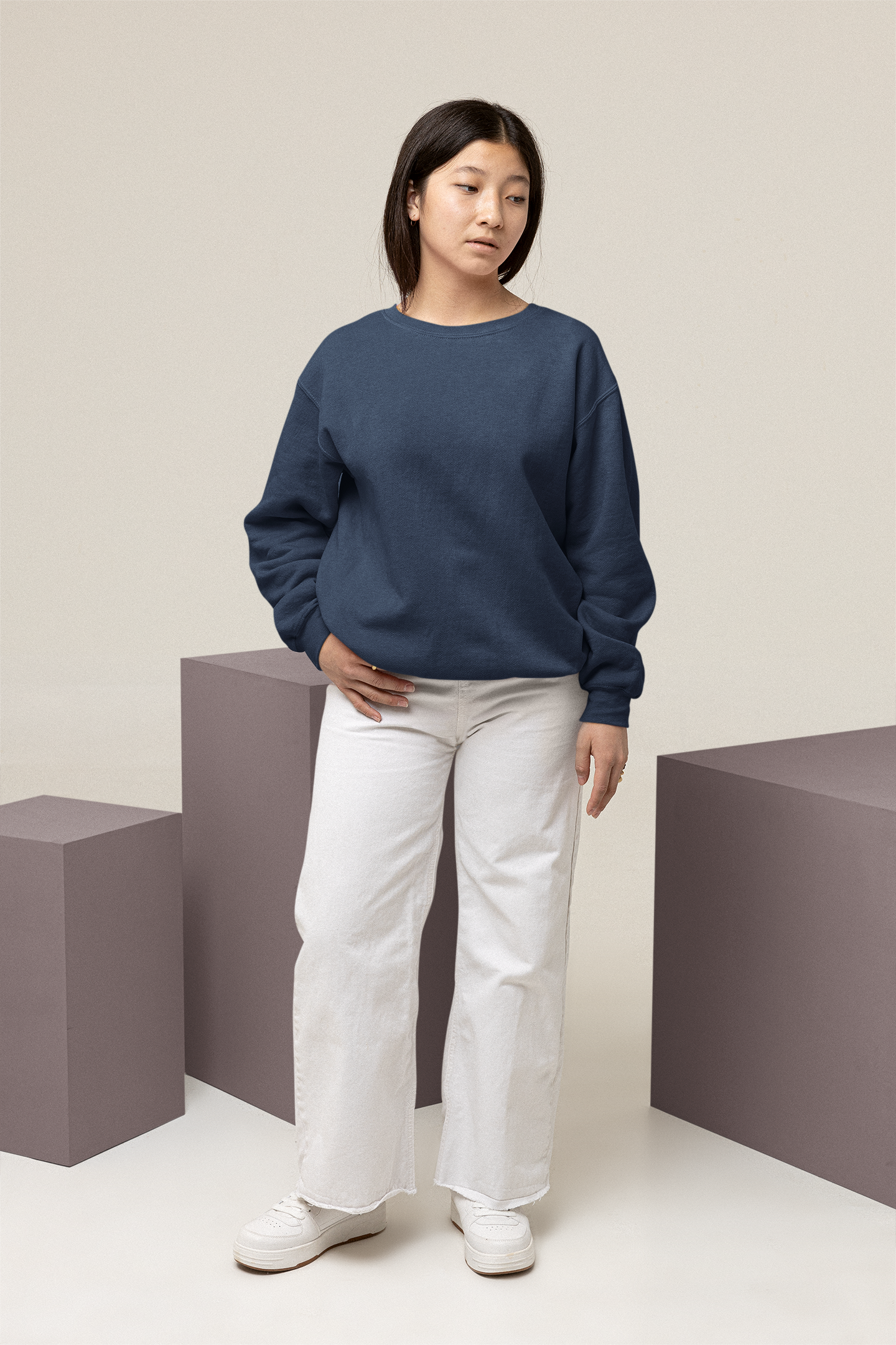 Ultra Heavy Drop Shoulder Crew : Ironblue