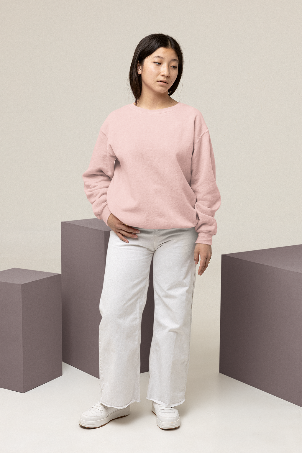 Ultra Heavy Drop Shoulder Crew : Dustrose